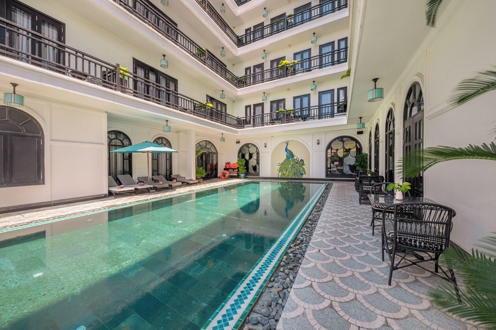 Courtyard pool at a boutique hotel in Hoi An